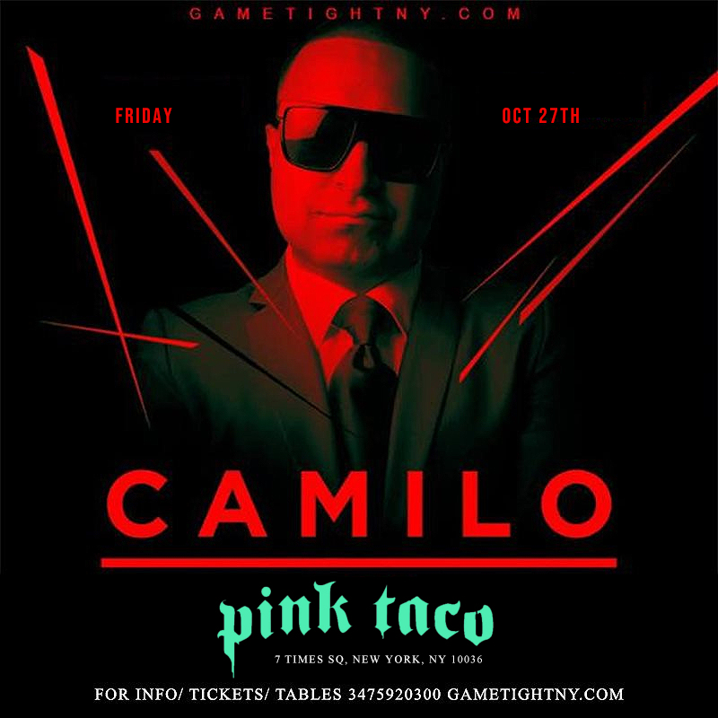 Buy tickets for Dj Camilo Times Square Halloween party at Pink Taco NYC 2023 Dj Camilo Times Square Halloween party at Pink Taco NYC 2023