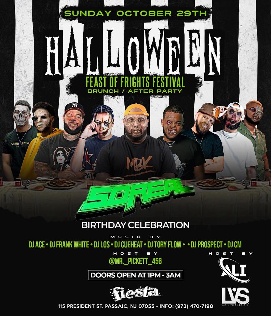 Buy tickets for HALLOWEEN BRUNCH / AFTER PARTY MUSIC BY: DJ ACE, DJ FRANK WHITE, DJ LOS, DJ CUEHEAT, DJ TORY FLOW, DJ PROSPECT, DJ CM HALLOWEEN BRUNCH / AFTER PARTY MUSIC BY: DJ ACE, DJ FRANK WHITE, DJ LOS, DJ CUEHEAT, DJ TORY FLOW, DJ PROSPECT, DJ CM
