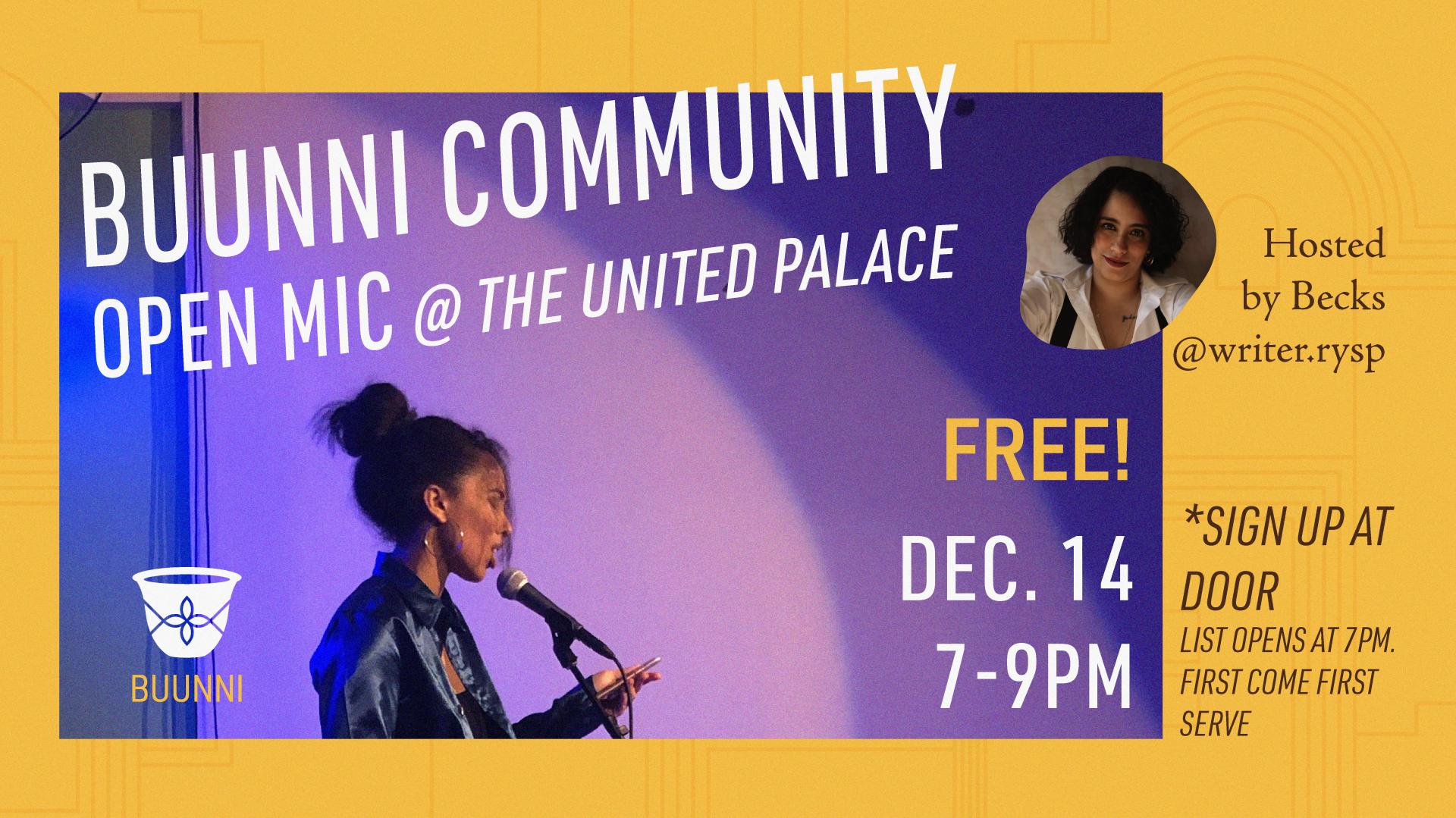 Buunni Community Open Mic Night