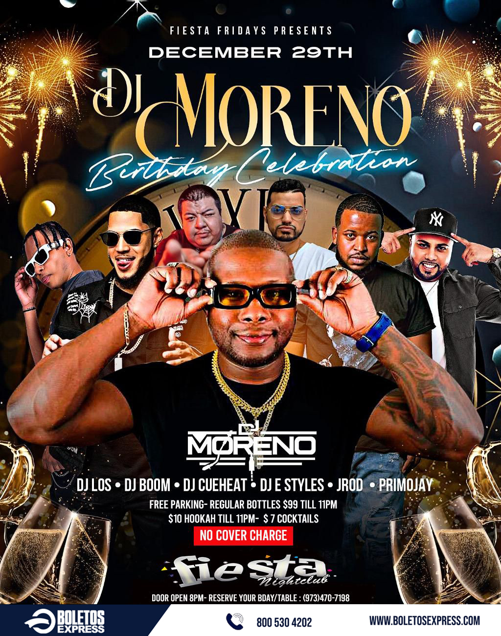 DJ MORENO, DJ LOS, DJ BOOM, DJ CUEHEAT, DJ STYLES, DJ  J-ROD, DJ PRIMO JAY