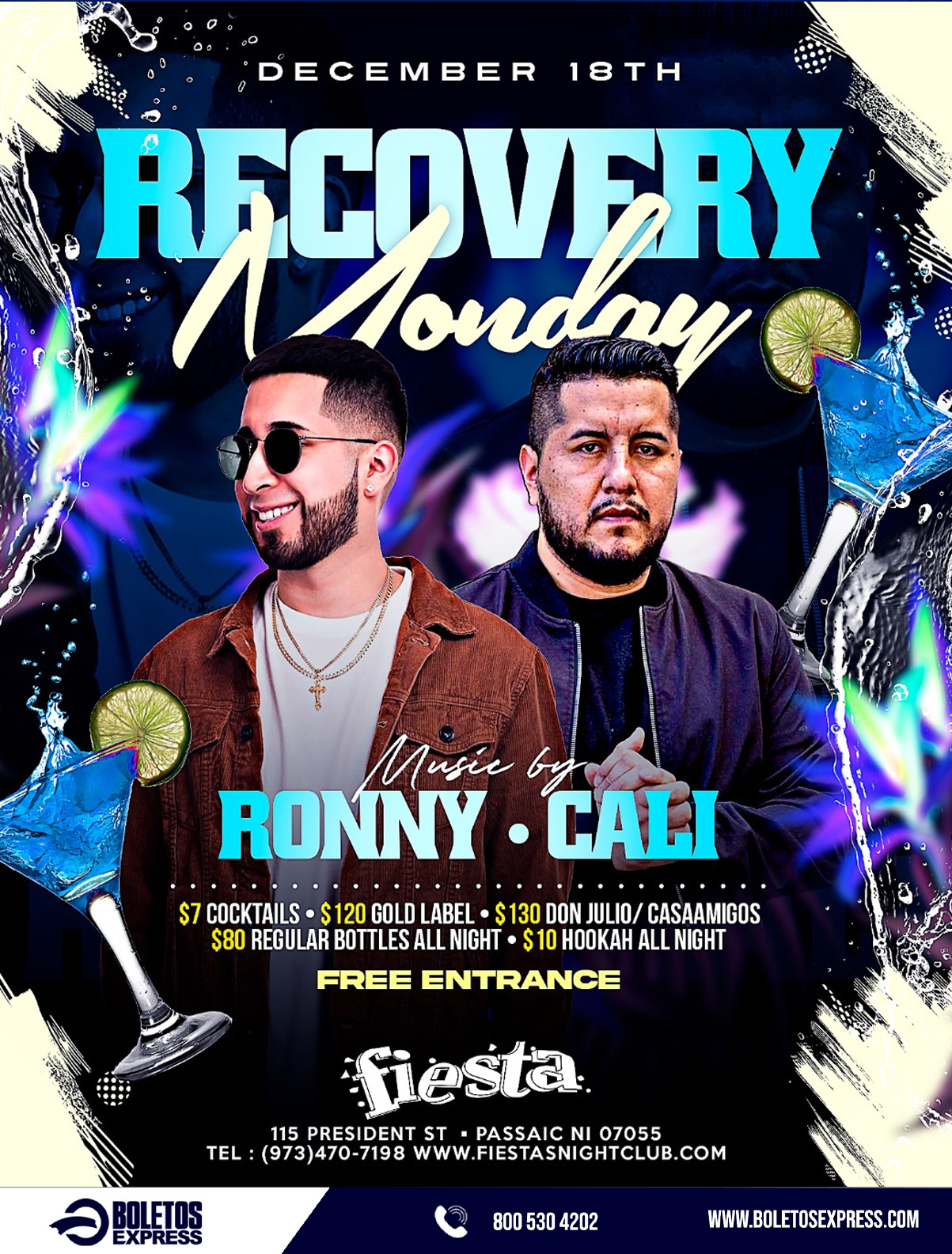 RECOVERY MONDAY WITH DJ RONNY, DJ CALI Tickets BoletosExpress