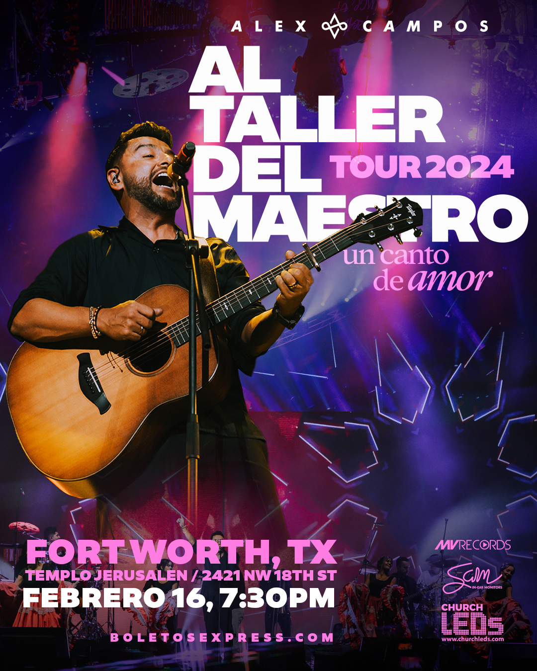 AL TALLER DEL MAESTRO, UN CANTO DE AMOR. ALEX CAMPOS,  FORT WORTH, TX