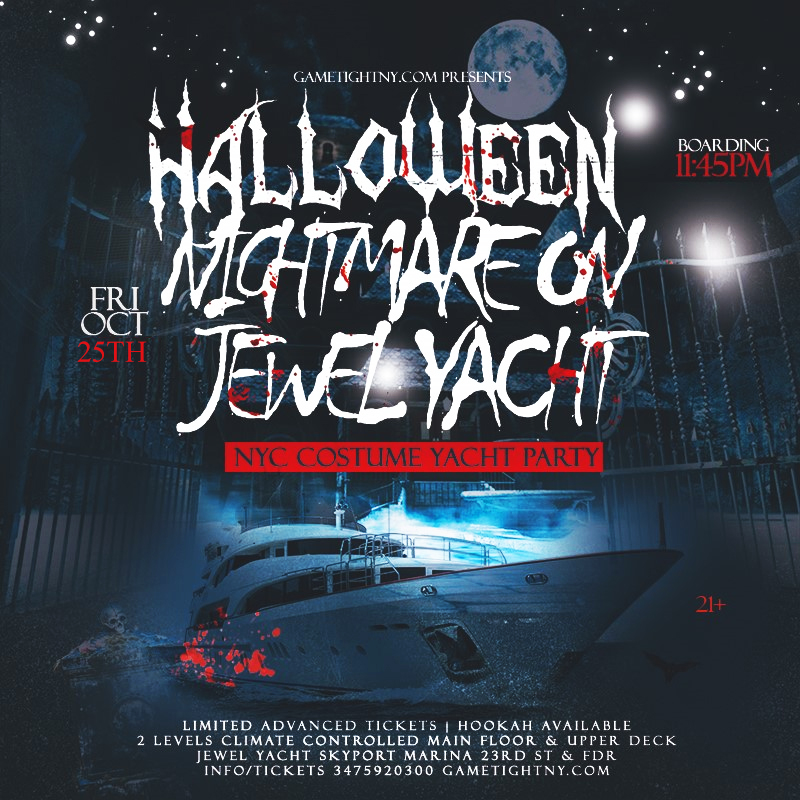 NYC Halloween Nightmare on Jewel Yacht Skyport Marina Costume Party 2024