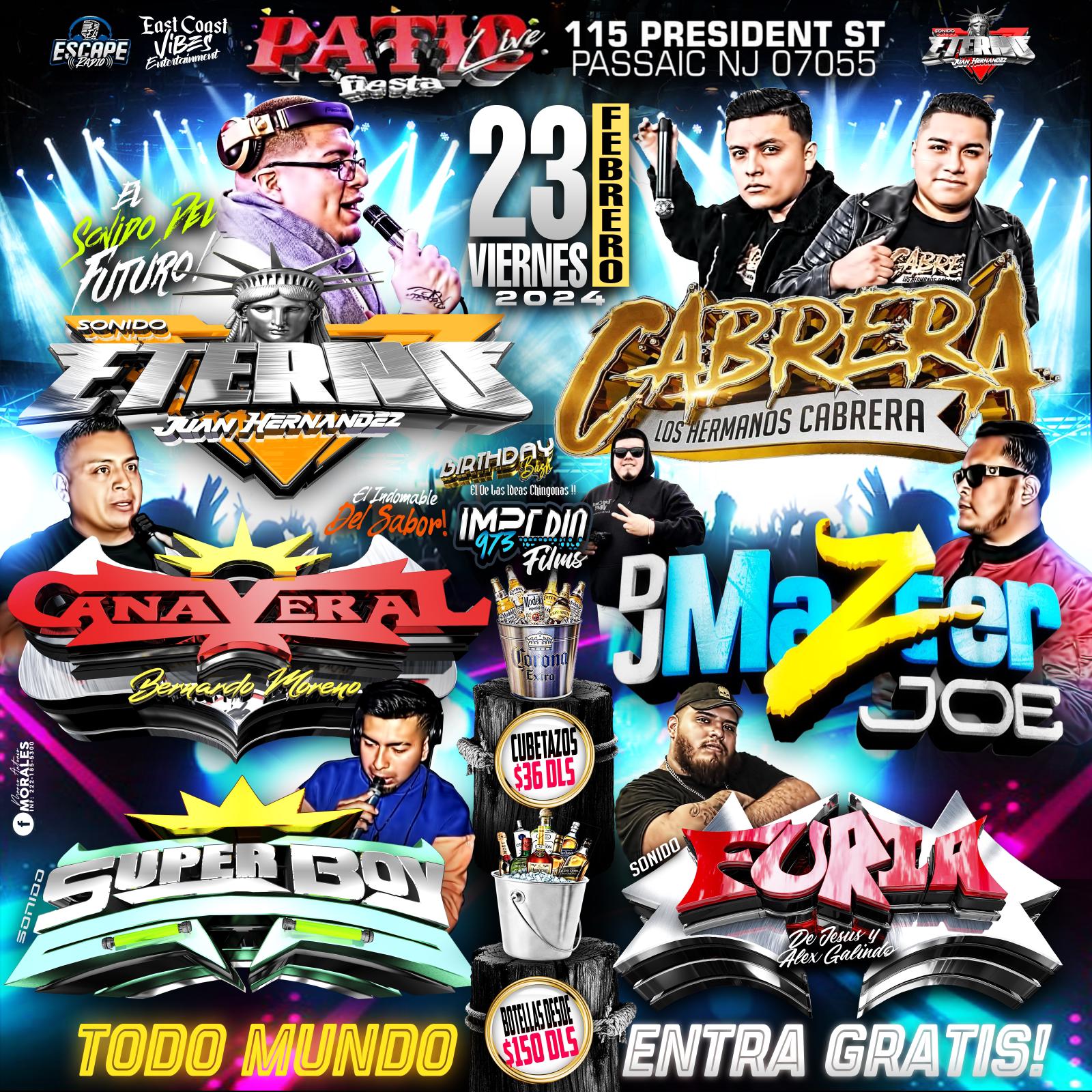 Buy tickets for SONIDO ETERNO, CABRERA, CAÑAVERAL, SUPER BOY, FURIA, DJ MAZTER JOE SONIDO ETERNO, CABRERA, CAÑAVERAL, SUPER BOY, FURIA, DJ MAZTER JOE