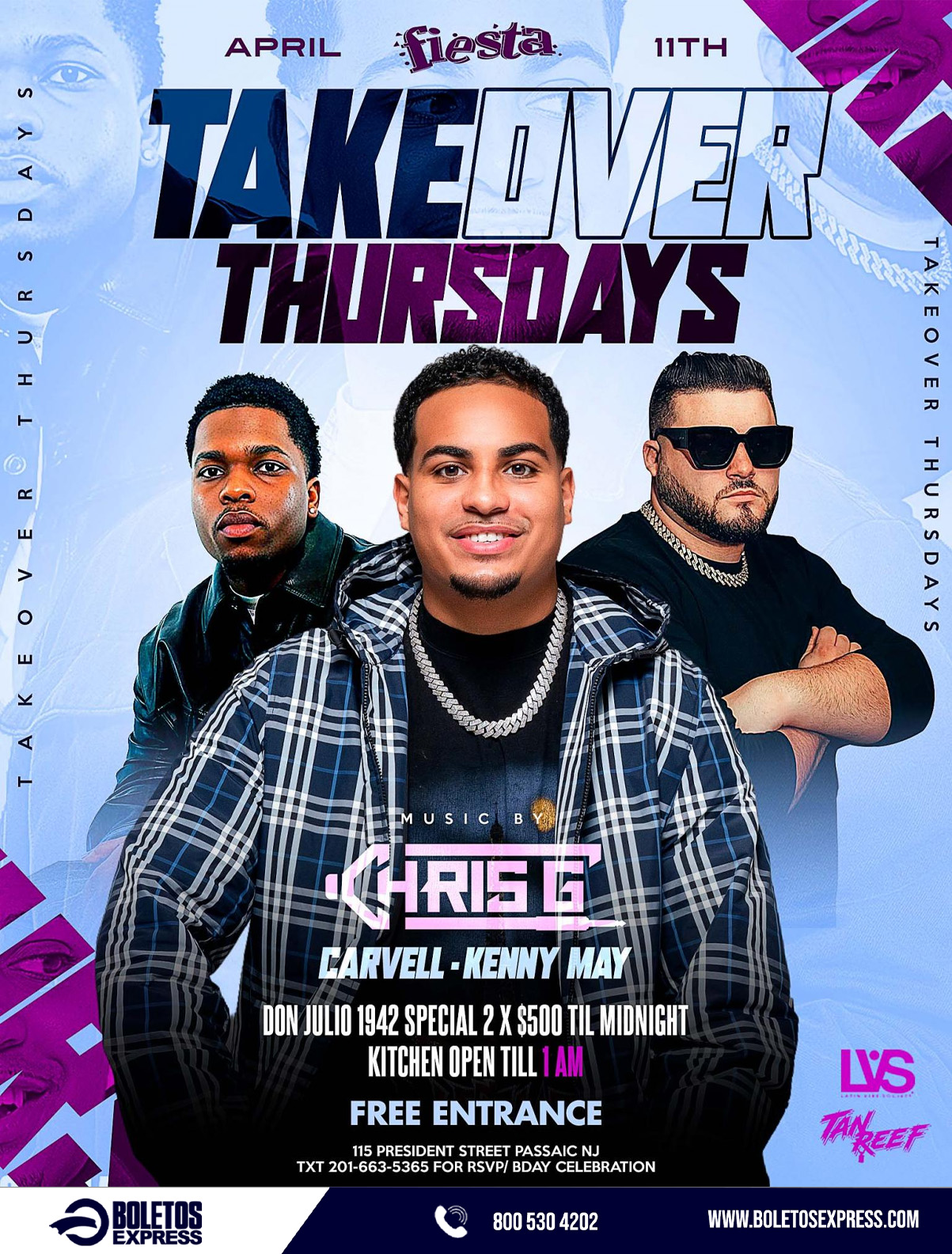 DJ CHRIS G, CARVELL, KENNY MAY