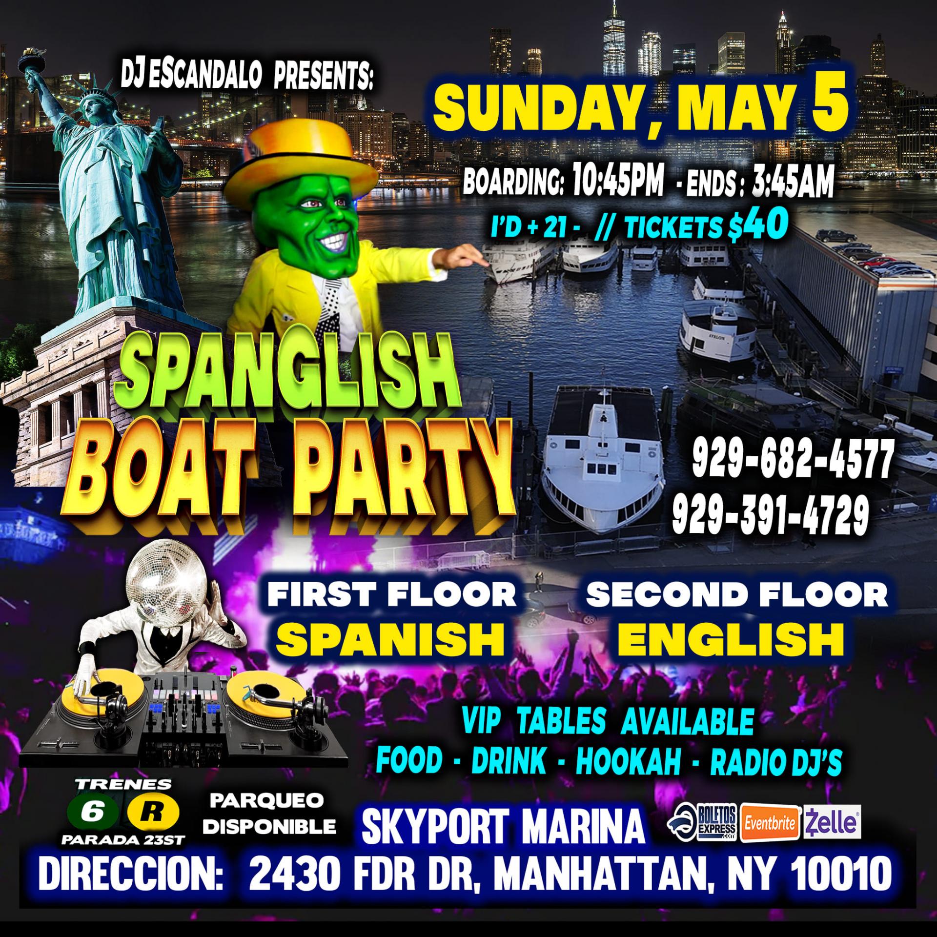 Buy tickets for Spanglish Boat Party Spanglish Boat Party
