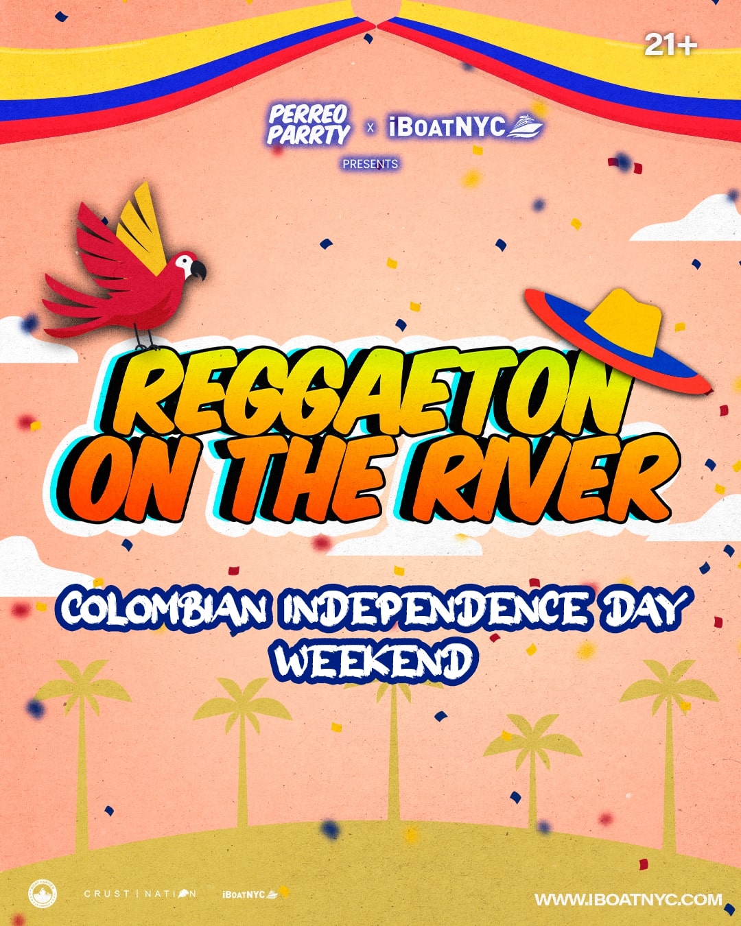 REGGAETON on the RIVER Colombian Independence Day Sunset Yacht Cruise