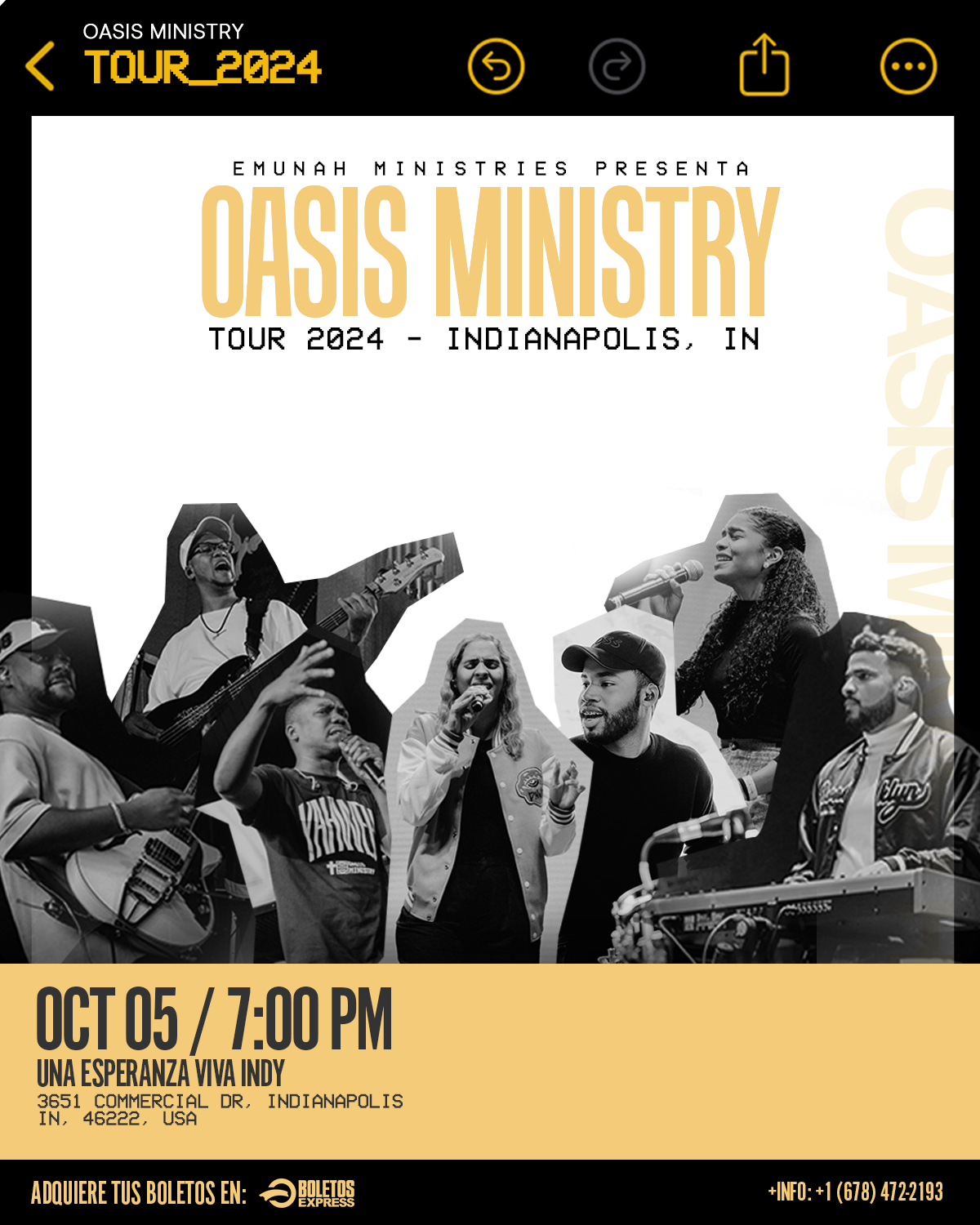 Buy tickets for OASIS MINISTRY-TOUR 2024-mover OASIS MINISTRY-TOUR 2024-mover