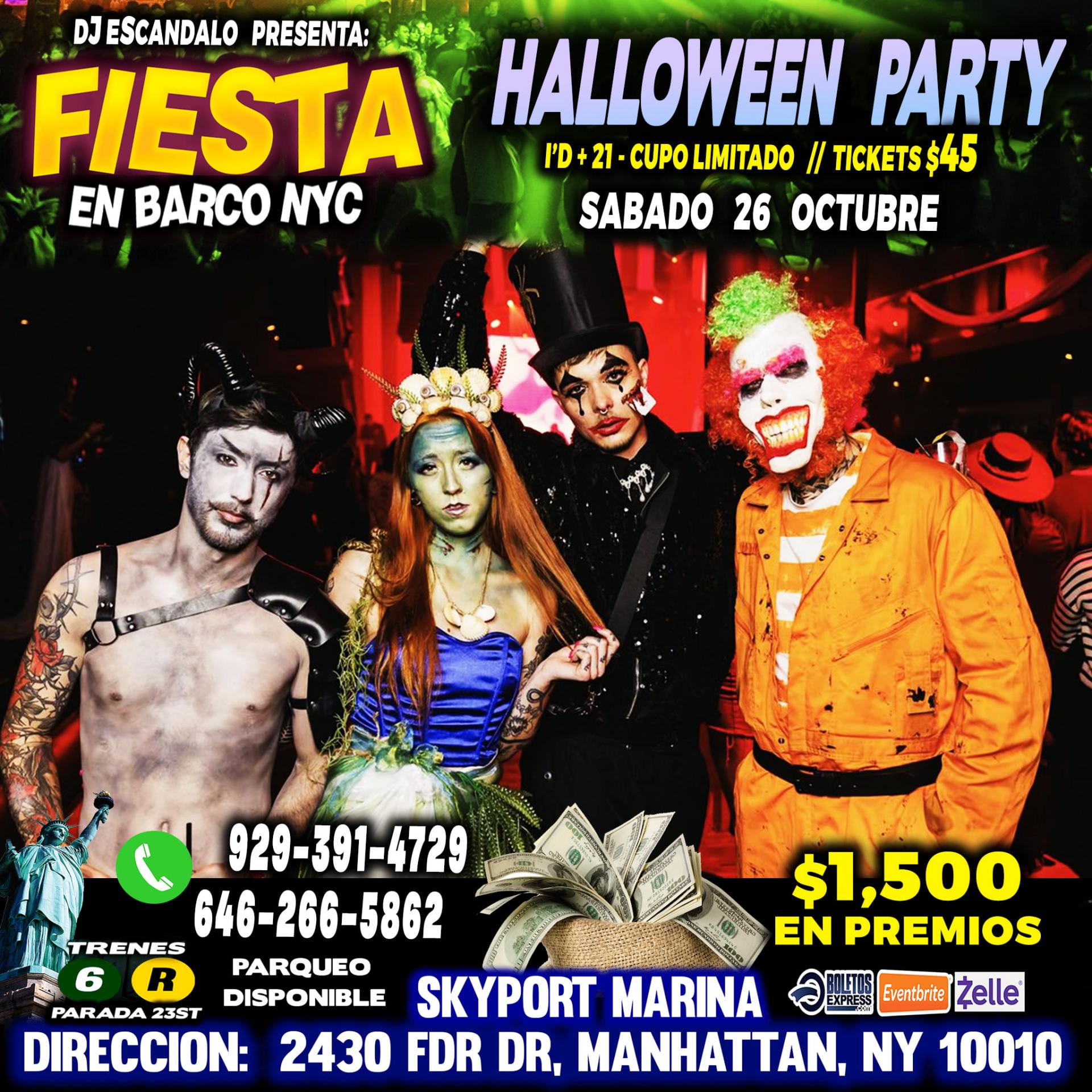 HALLOWEEN EN BARCO + $1500 CASH EN PREMIOS