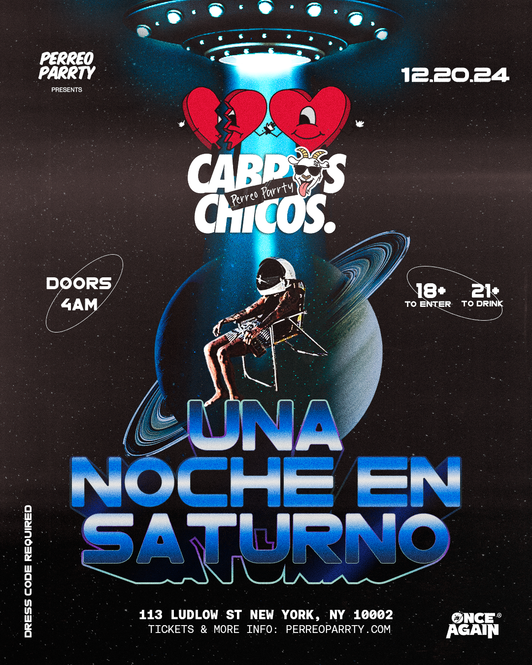 Cabros Chicos - Una Noche en Saturno - 18+ Latin & Reggaeton Dance Party