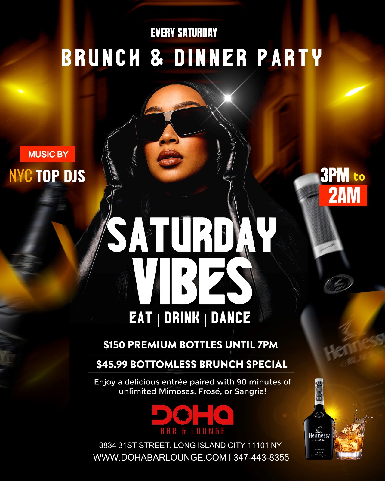 Every Saturday at Doha Bar Lounge – Brunch & Dinner Party in LIC