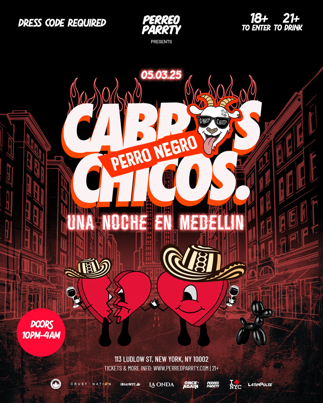 Cabros Chicos - Perro Negro - Latin & Reggaeton Dance Party in NYC - 18+