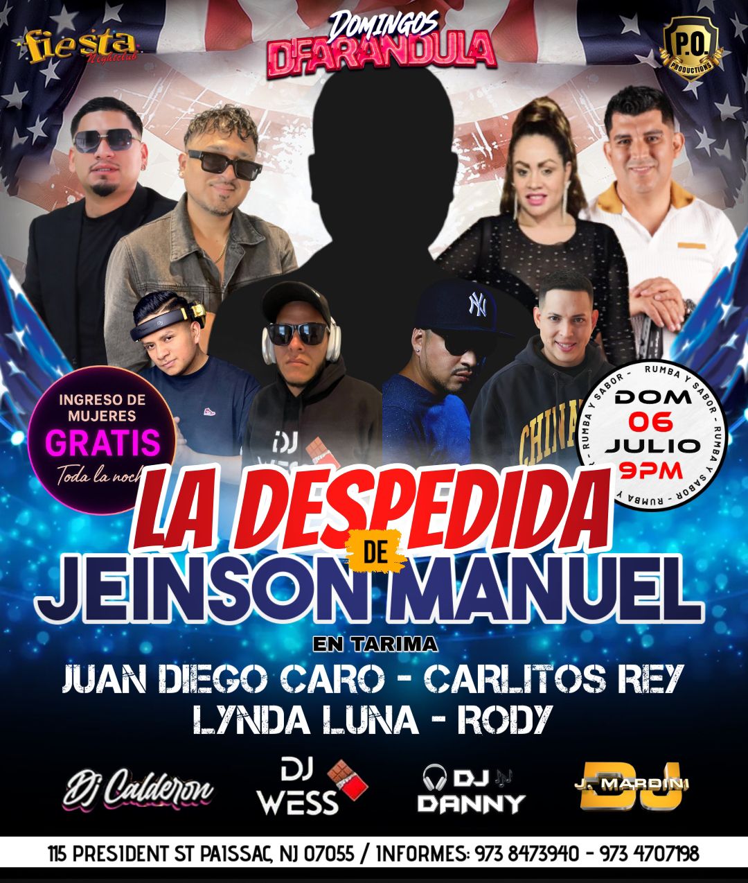 JUAN DIEGO CARO, CARLITOS REY, LYNDA LUNA, RODY