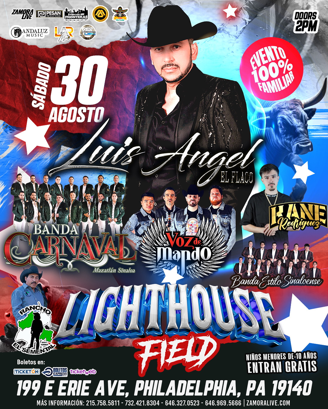 Buy tickets for LUIS ANGEL “EL FLACO” • BANDA CARNAVAL • VOZ DE MANDO Y MÁS! EN LIGHTHOUSE FIELD LUIS ANGEL “EL FLACO” • BANDA CARNAVAL • VOZ DE MANDO Y MÁS! EN LIGHTHOUSE FIELD