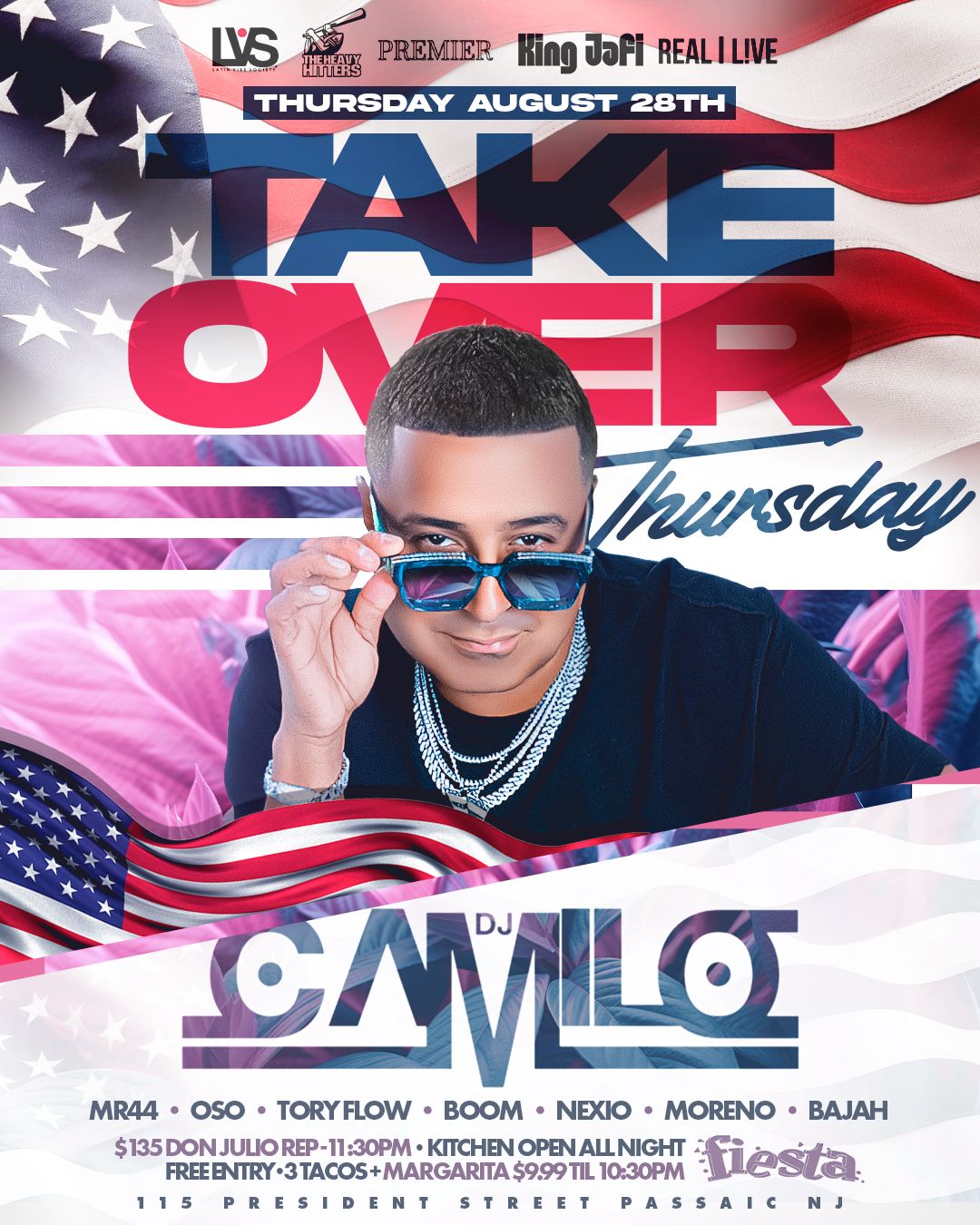 DJ CAMILO, MR44, OSO, TORY FLOW, BOOM, NEXIO, MORENO, BAJAH