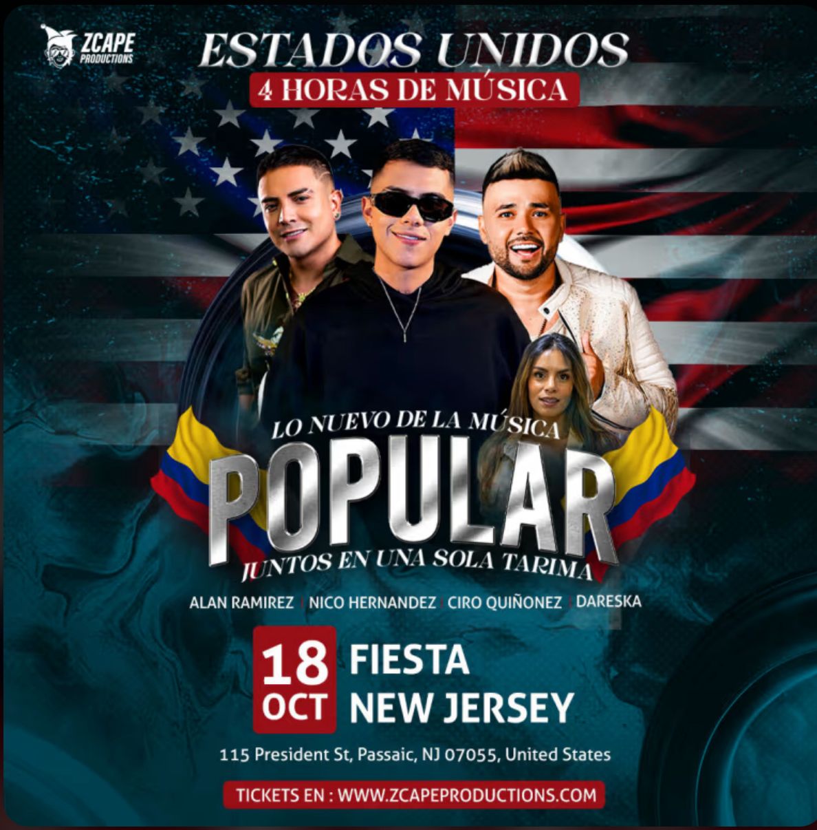 Buy tickets for Ciro Quiñonez, Nico Hernández, Alan Ramírez, y Special Guest: Dareska juntos en una sola tarima! Ciro Quiñonez, Nico Hernández, Alan Ramírez, y Special Guest: Dareska juntos en una sola tarima!