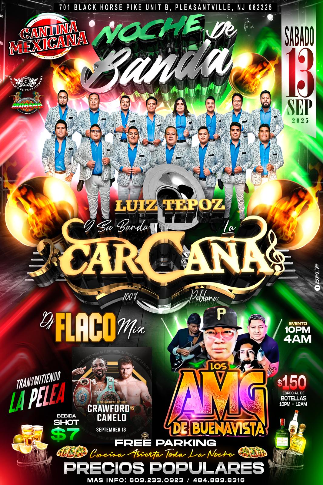 Buy tickets for LUIZ TEPOZ Y SU BANDA CARCAÑA & LOS AMG DE BUENA VISTA LUIZ TEPOZ Y SU BANDA CARCAÑA & LOS AMG DE BUENA VISTA