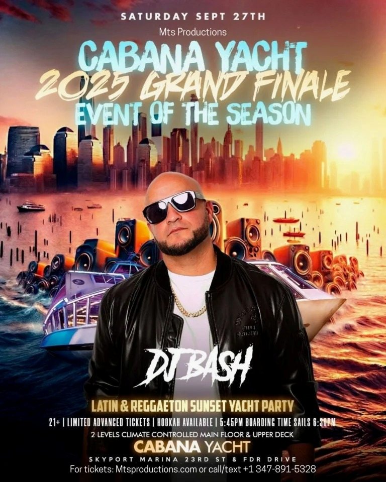 Buy tickets for Latin & Reggaeton Sunset Yacht Party NYC – Cabana Yacht Grand Finale Latin & Reggaeton Sunset Yacht Party NYC – Cabana Yacht Grand Finale