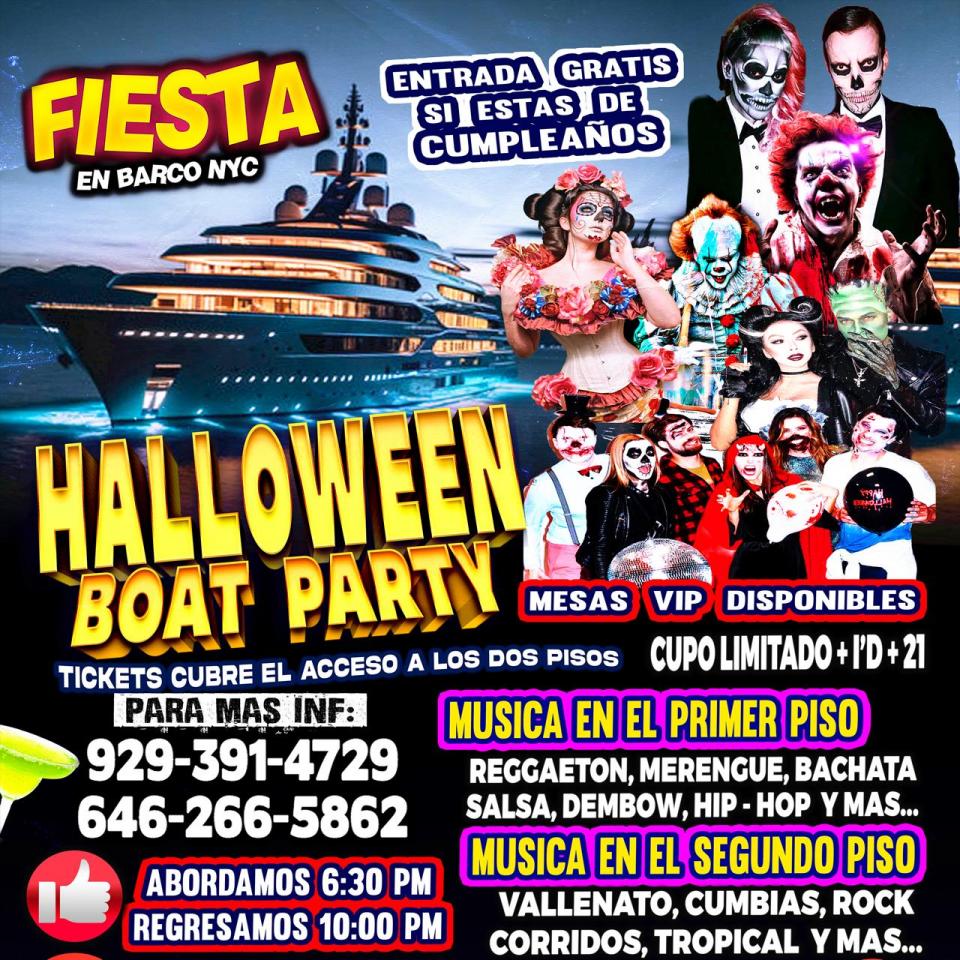 Buy tickets for HALLOWEEN EN BARCO + $1500 CASH EN PREMIOS + DJ'S HALLOWEEN EN BARCO + $1500 CASH EN PREMIOS + DJ'S
