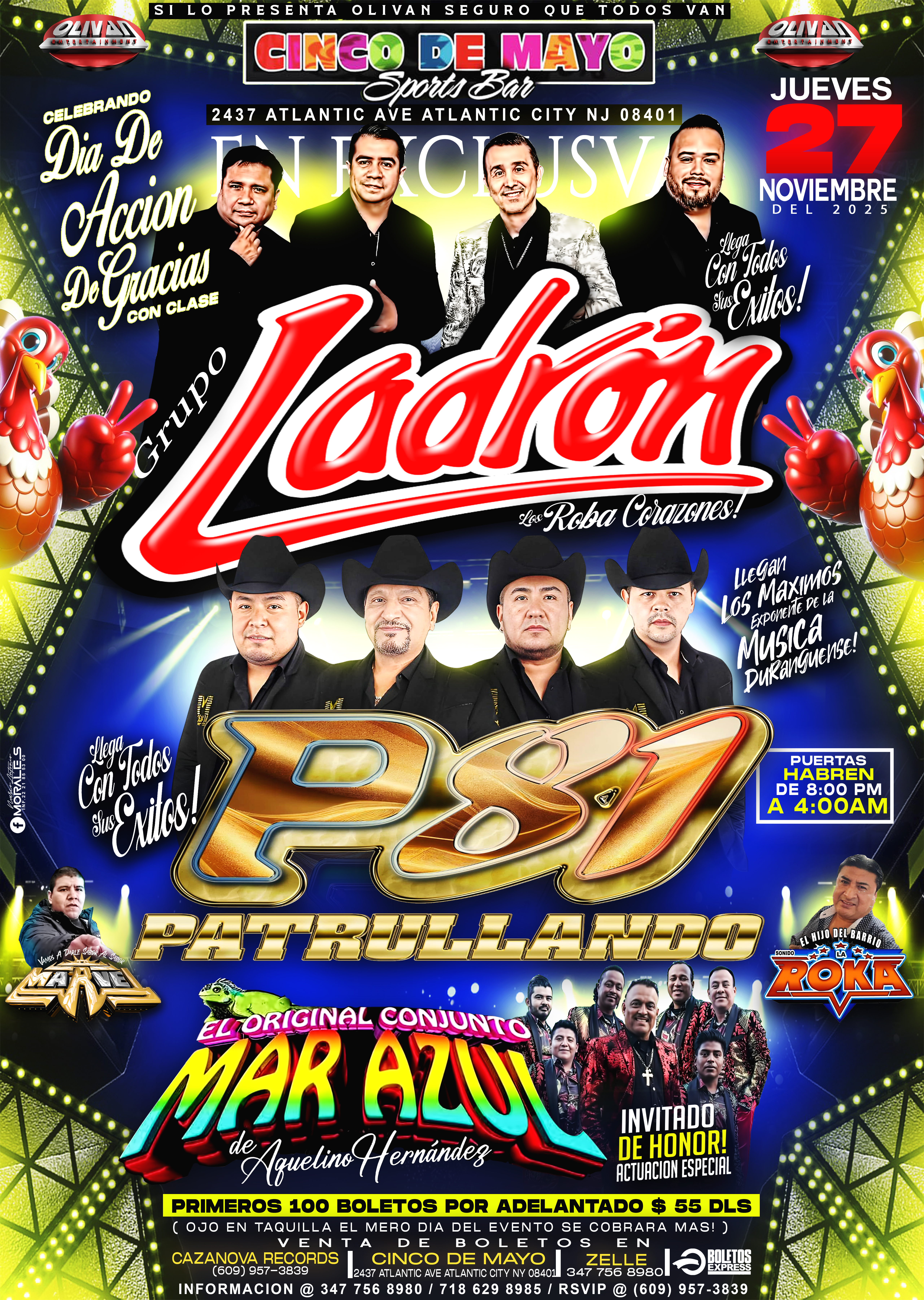 Buy tickets for Grupo Ladron | P81 Patrullando | Conjunto Mar Azul Grupo Ladron | P81 Patrullando | Conjunto Mar Azul