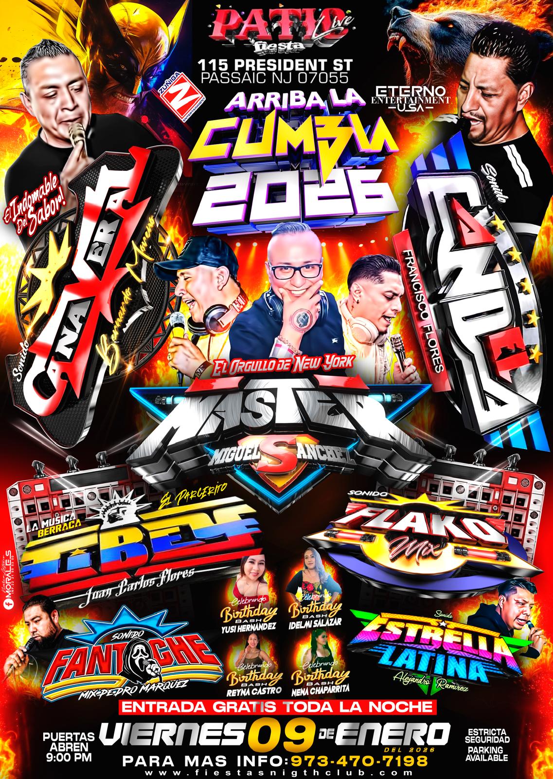 SONIDO CAÑAVERAL, CANDELA, MASTER, CIBEY, FLAKO MIX, FANTOCHE, ESTRELLA LATINA