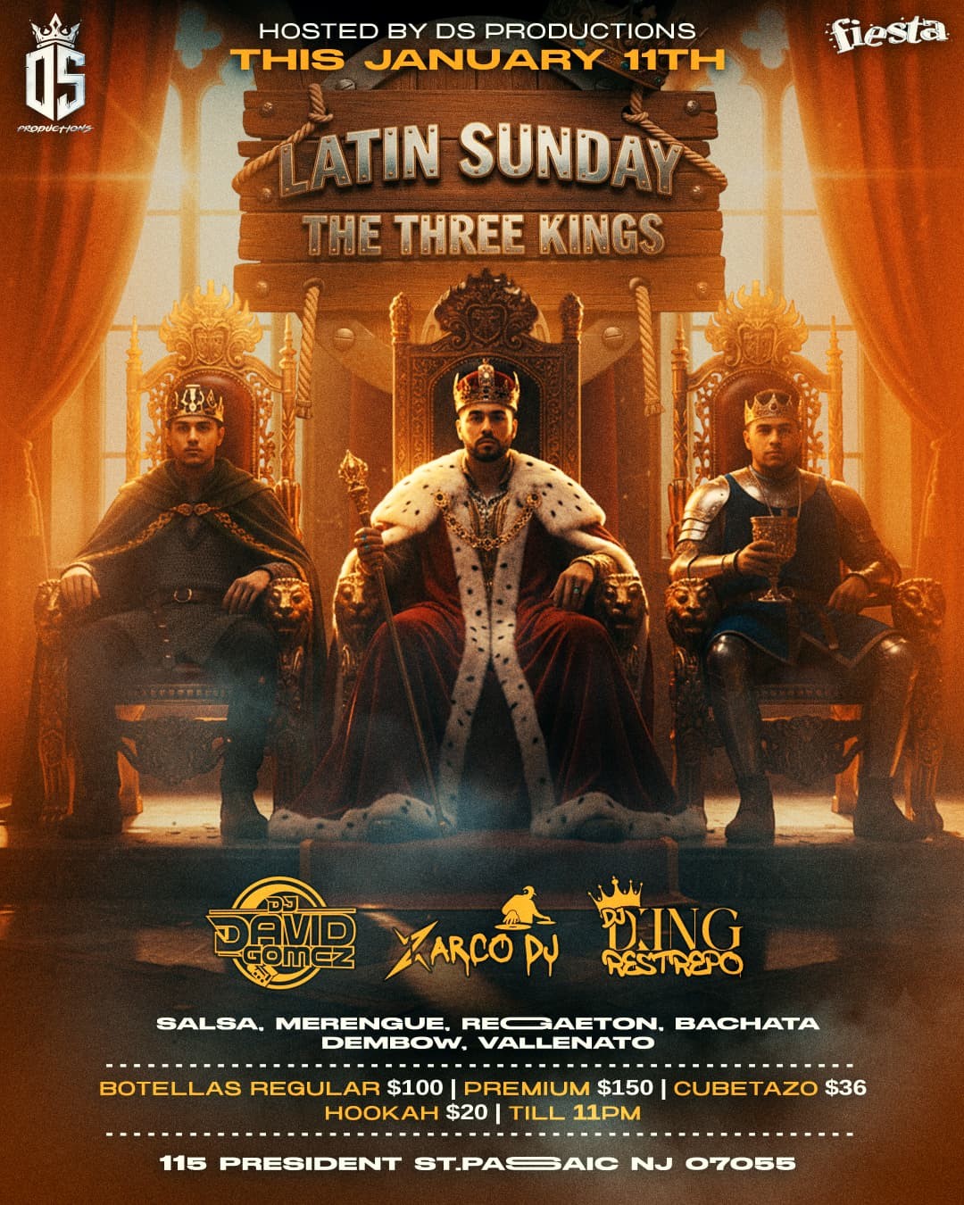 Buy tickets for LATIN SUNDAY - THE THREE KINGS LATIN SUNDAY - THE THREE KINGS