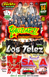 Buy tickets for 🇺🇸GIRA TERCIA SONIDERA 2026 🇲🇽 - LOS YAGUARU - LOS TELEZ -GRUPO SAYA 🇺🇸GIRA TERCIA SONIDERA 2026 🇲🇽 - LOS YAGUARU - LOS TELEZ -GRUPO SAYA