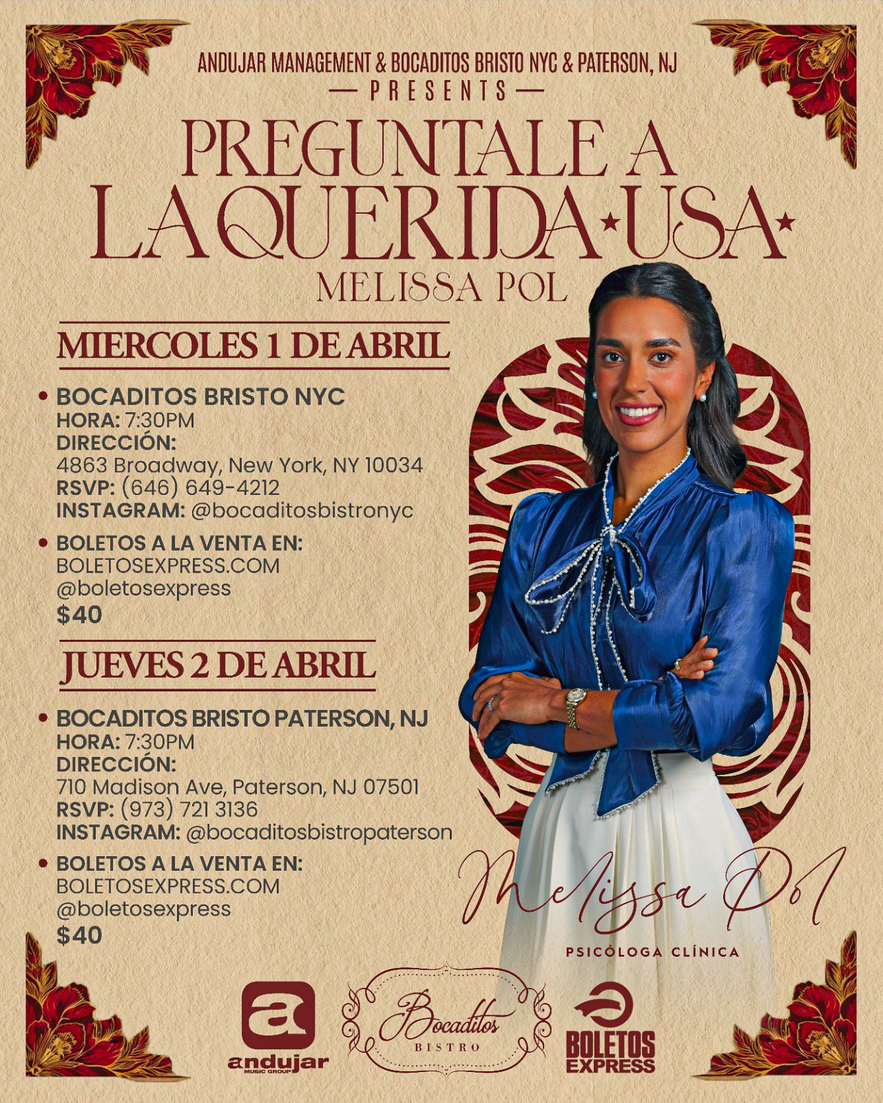 Buy tickets for Melissa Pol - Bocaditos Brito NYC Melissa Pol - Bocaditos Brito NYC