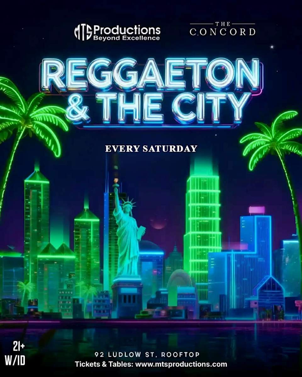 Buy tickets for Reggaeton & the City Rooftop Party Saturday at Concord NYC – April 4th Reggaeton & the City Rooftop Party Saturday at Concord NYC – April 4th