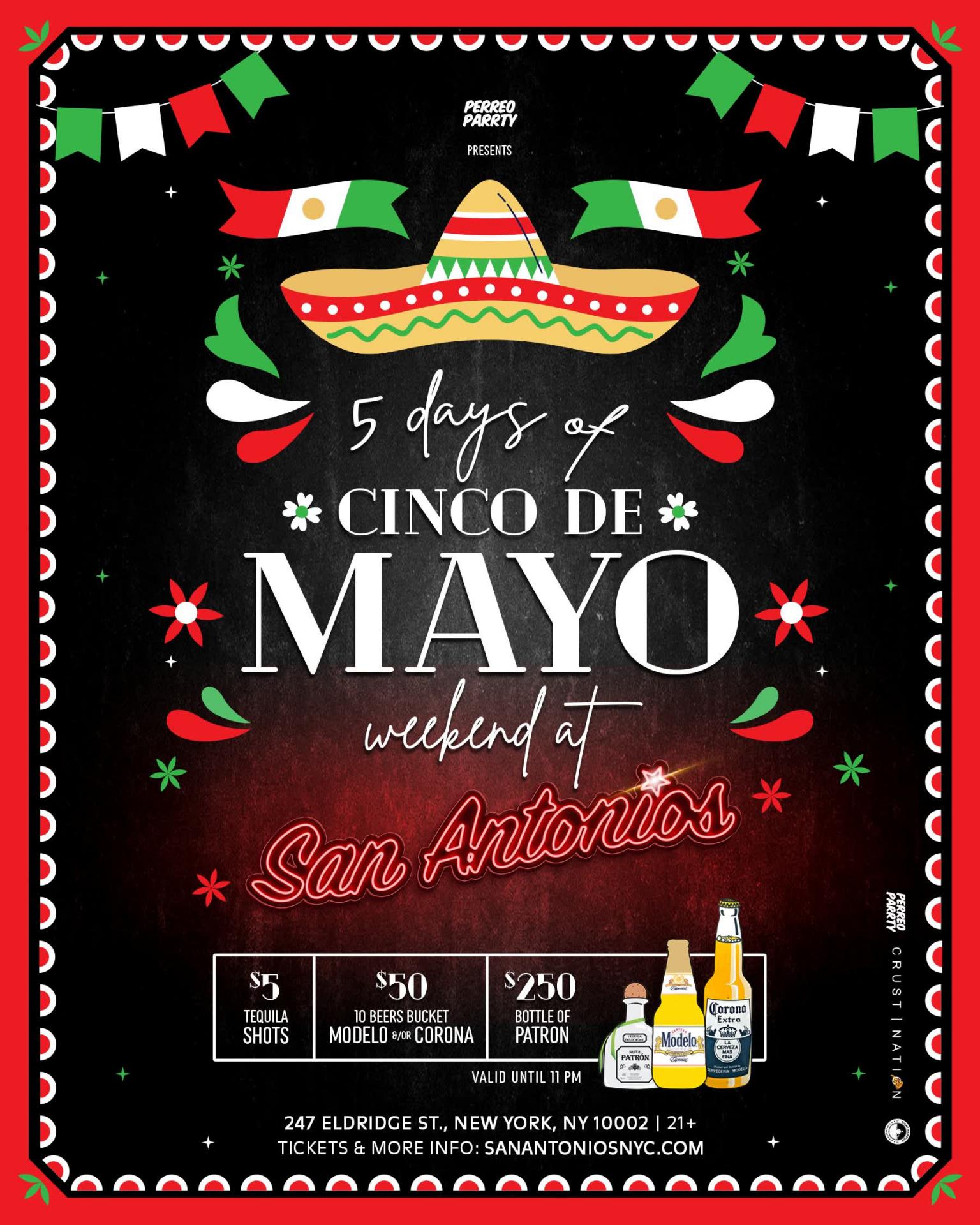 Buy tickets for Sunday Cinco de Mayo at San Antonios Reggaeton Latin Bar Sunday Cinco de Mayo at San Antonios Reggaeton Latin Bar