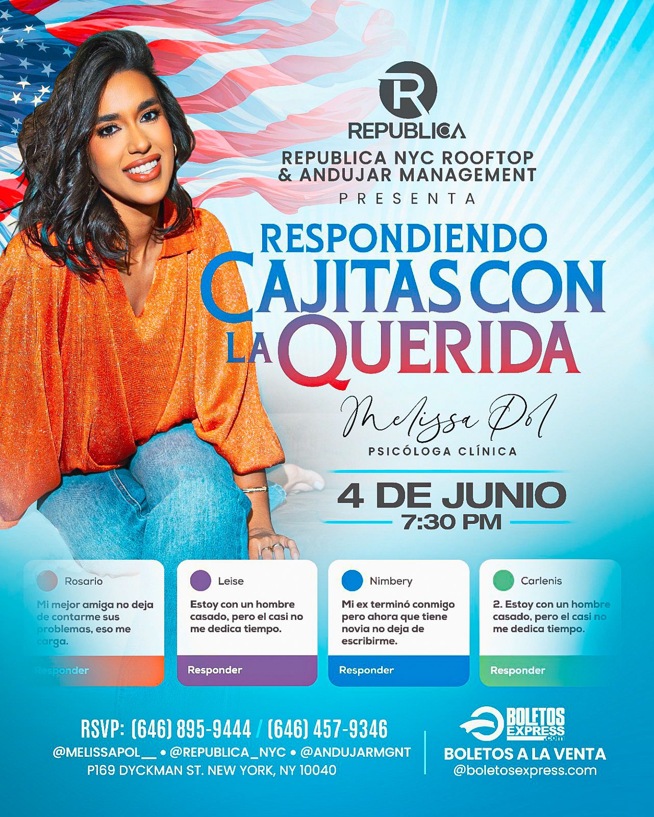 Republica NYC Presents: Respondiendo Cajitas Con La Querida Melissa Pol