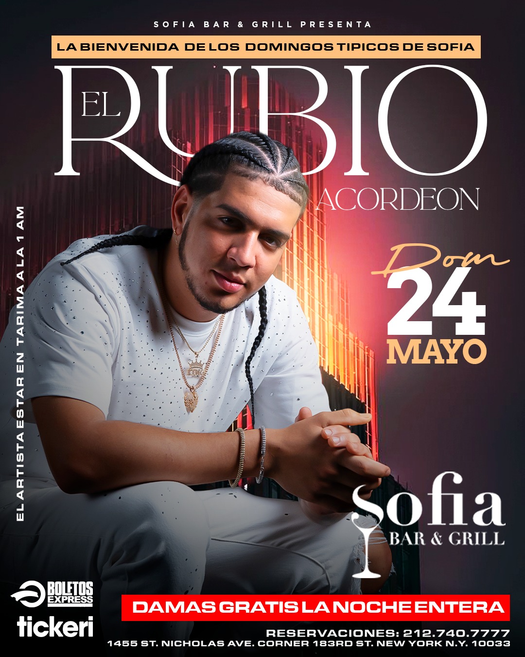 Buy tickets for EL RUBIO ACORDEON TOCANDO A LA 1:00 AM EL RUBIO ACORDEON TOCANDO A LA 1:00 AM