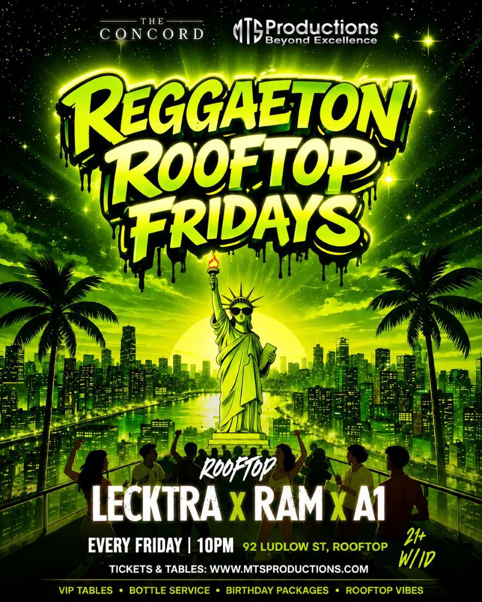 Reggaeton Rooftop Fridays at Concord NYC | Every Friday Night Rooftop Party NYC
