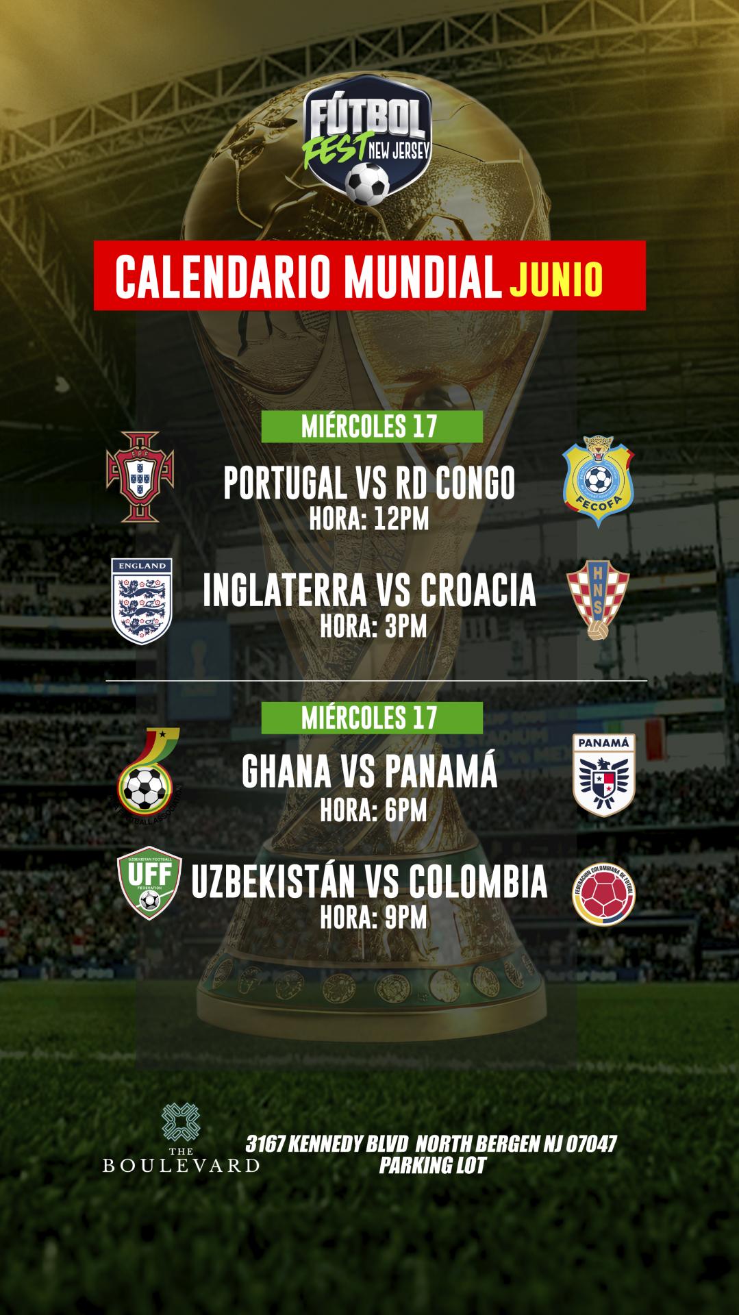 FUTBOL FEST NEW JERSEY | ( V.I.P AREA ) PARTIDOS JUNIO 17