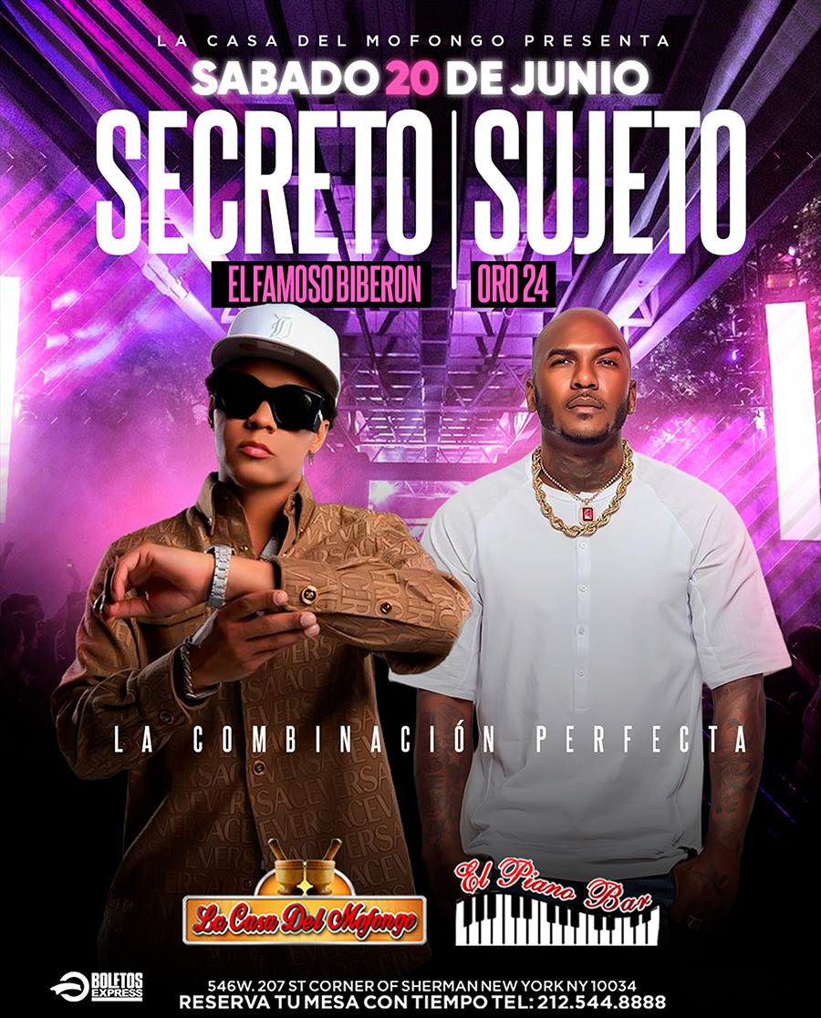 Buy tickets for SECRETO EL FAMOSO BIBERON & SUJETO ORO 24 SECRETO EL FAMOSO BIBERON & SUJETO ORO 24
