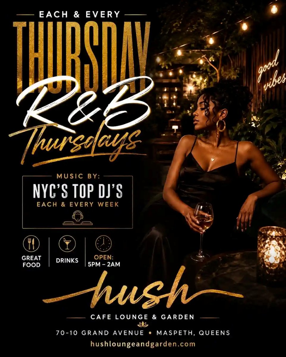 R&B Thursdays at Hush Lounge Garden Queens