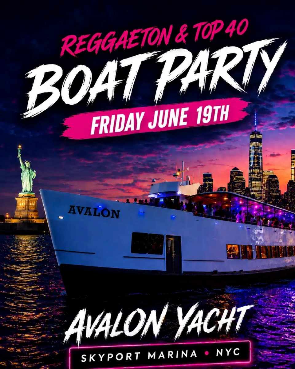 Reggaeton Boat Party NYC | Avalon Yacht at Skyport Marina – June 19th