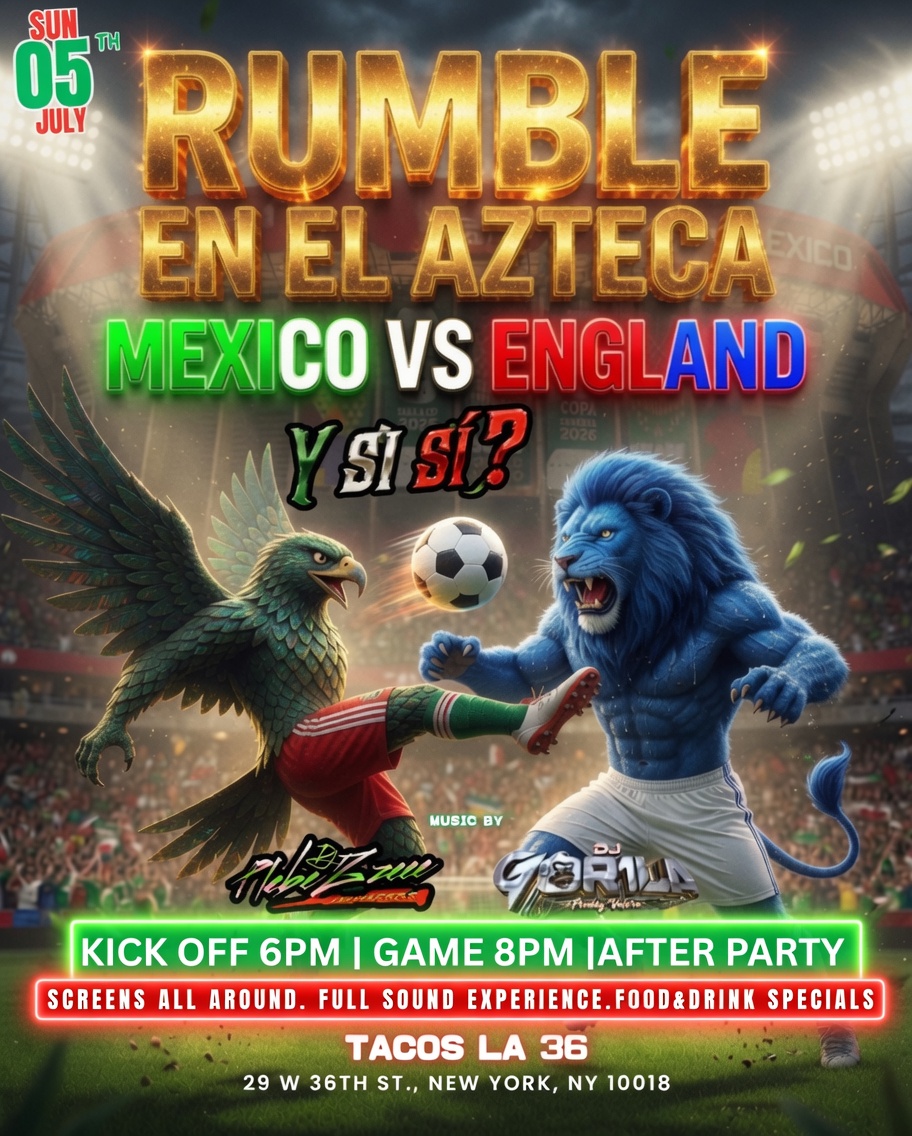 Buy tickets for MEXICO VS ENGLAND WATCH PARTY MEXICO VS ENGLAND WATCH PARTY