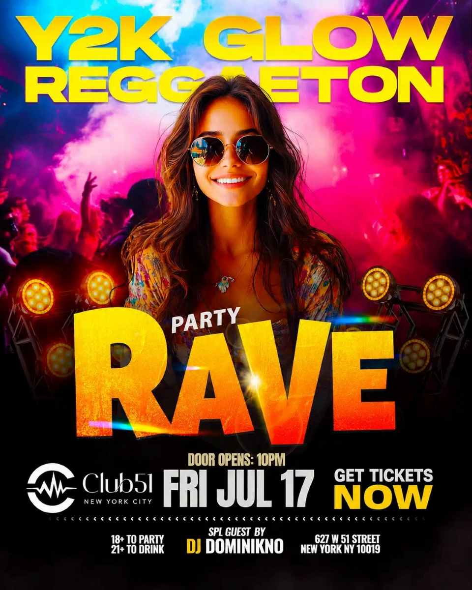 Y2K Glow Reggaeton Party NYC at Club 51 | July 17