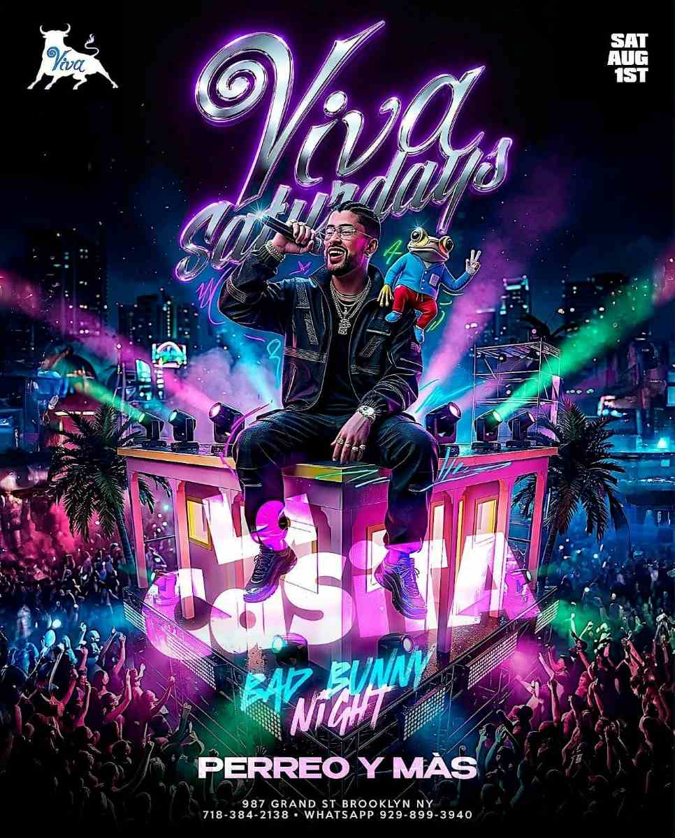 Buy tickets for Viva Saturdays – La Casita: Bad Bunny Night at Viva Toro | August 1 Viva Saturdays – La Casita: Bad Bunny Night at Viva Toro | August 1