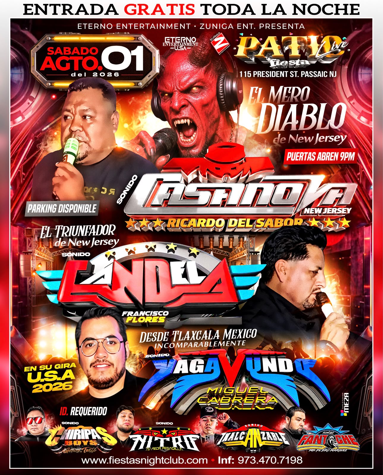 Sonido Casanova Ricardo del sabor, El Triunfador de New Jersey Sonido Candela, Inalcanzable, Fantoche,