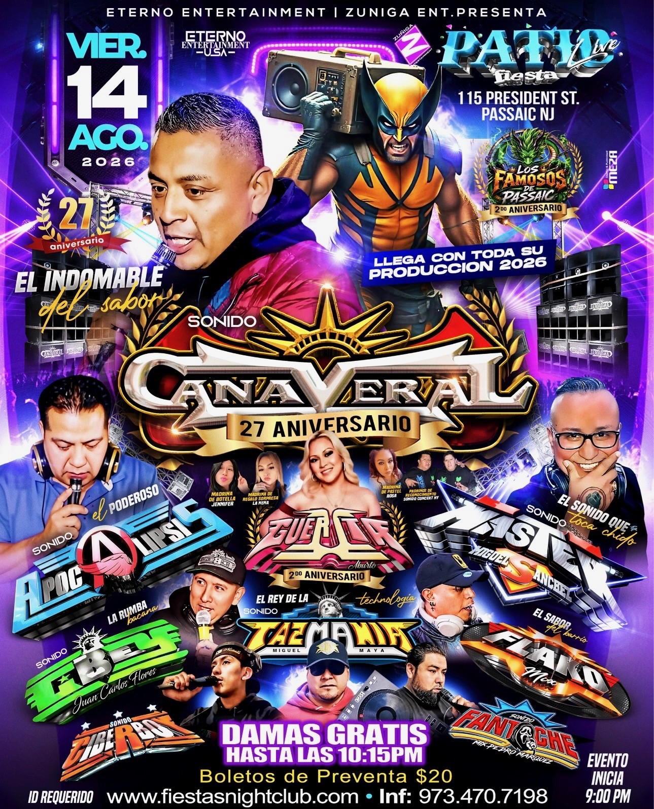 Buy tickets for 27 ANIVERSARIO DE SONIDO CAÑAVERAL, APOCALIPSIS, MASTER, CIBEY, TAZMANIA, FLAKO MIX, CIBERBOY, FANTOCHE 27 ANIVERSARIO DE SONIDO CAÑAVERAL, APOCALIPSIS, MASTER, CIBEY, TAZMANIA, FLAKO MIX, CIBERBOY, FANTOCHE
