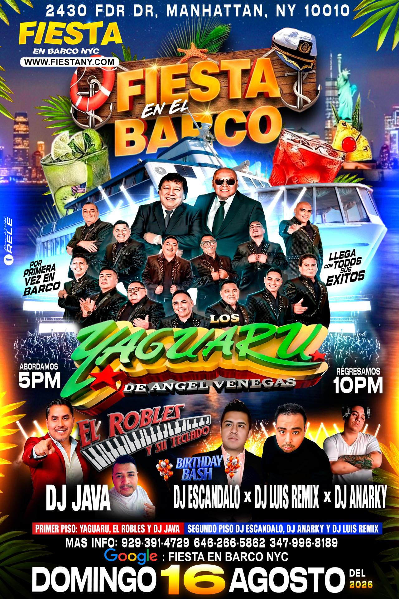 Grupo Yaguaru En Barco + El Robles + Dj's