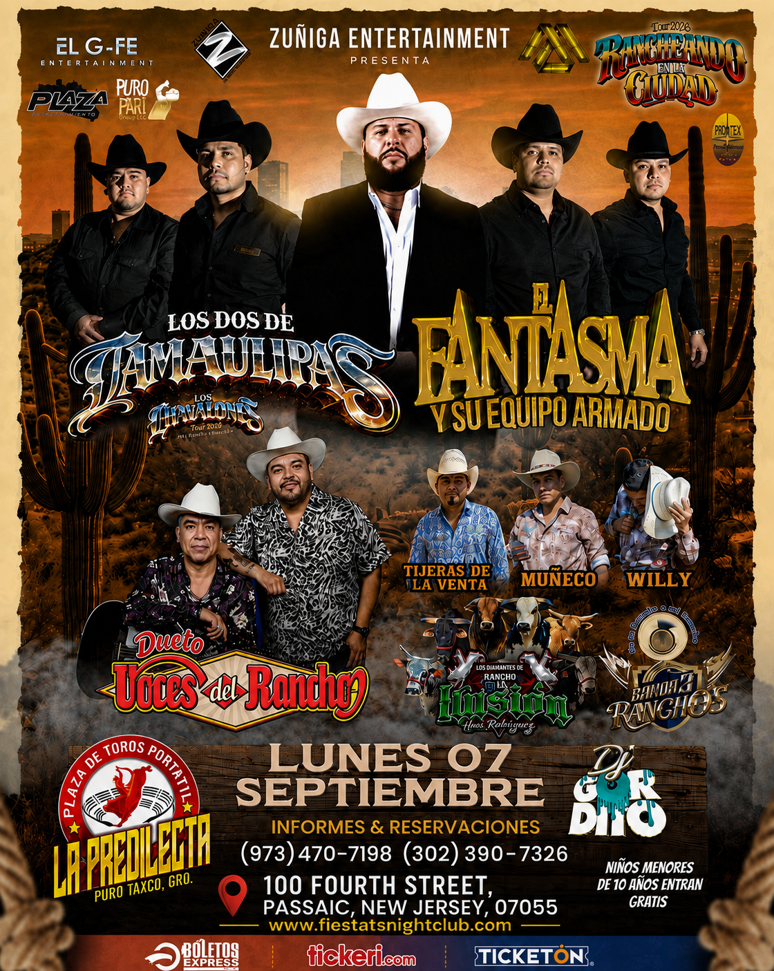 Buy tickets for LOS DOS DE TAMAULIPAS, EL FANTASMA Y SU EQUIPO ARMADO, DUETO VOCES DEL RANCHO, BANDA TRES RANCHOS LOS DOS DE TAMAULIPAS, EL FANTASMA Y SU EQUIPO ARMADO, DUETO VOCES DEL RANCHO, BANDA TRES RANCHOS
