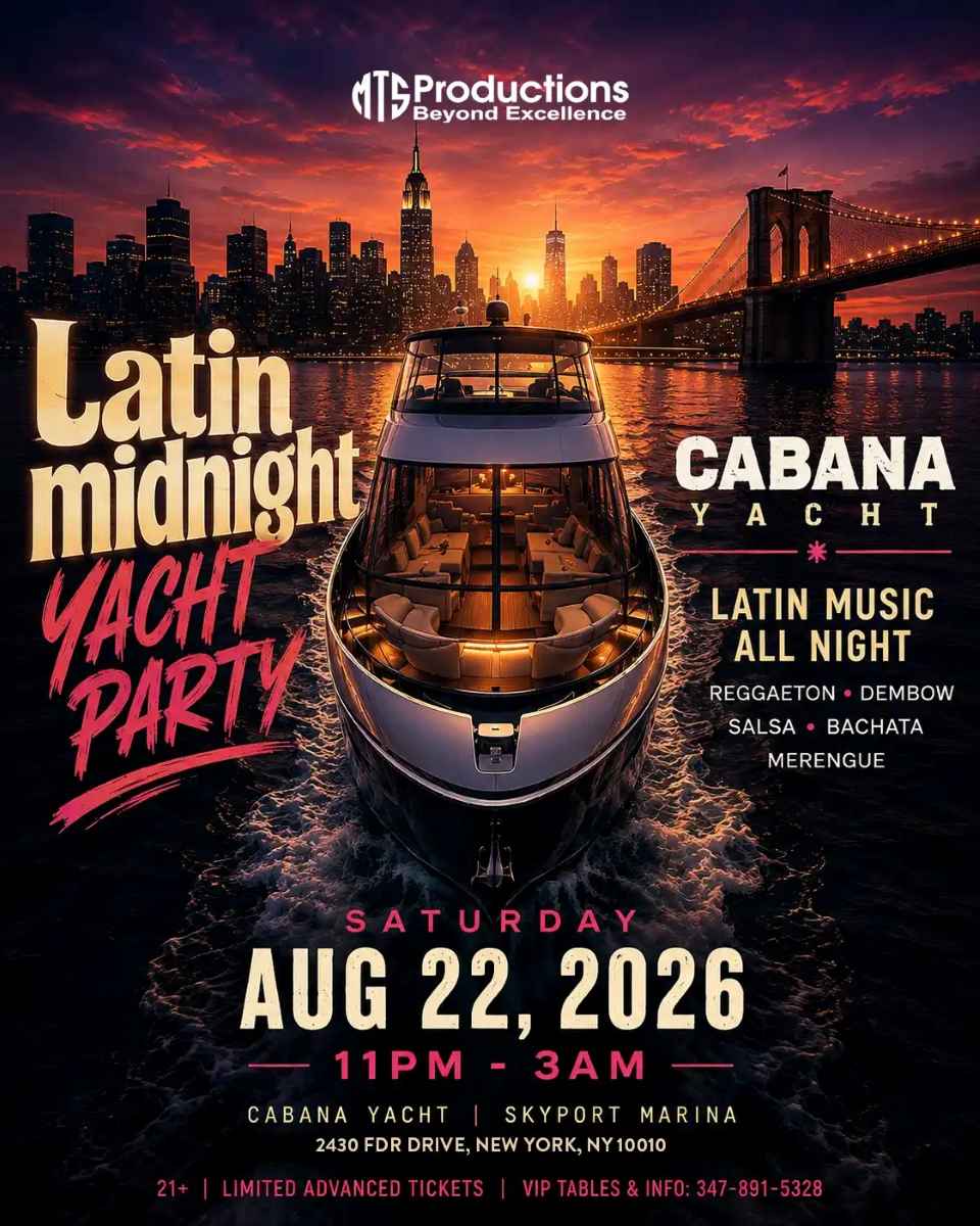Buy tickets for Latin Midnight Yacht Party NYC – Latin Party on Cabana Yacht Latin Midnight Yacht Party NYC – Latin Party on Cabana Yacht