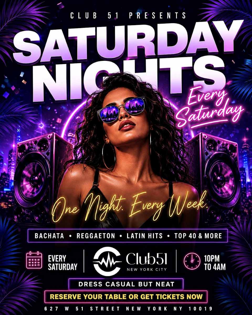Saturday Nights at Club 51 NYC – Latin Night Saturday