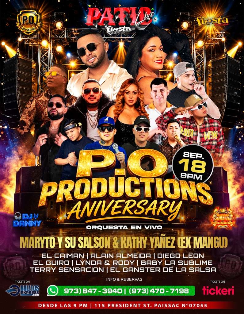 Buy tickets for P.O PRODUCTIONS ANIVERSARY P.O PRODUCTIONS ANIVERSARY