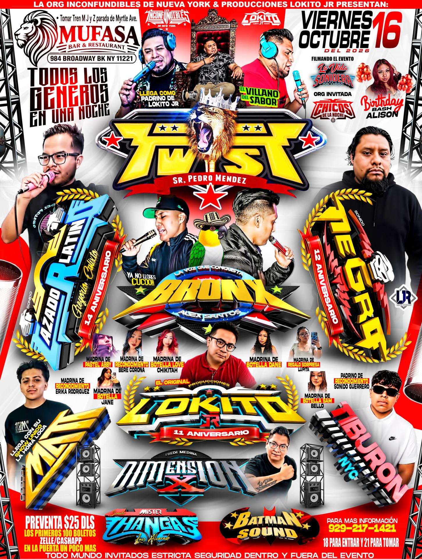 Buy tickets for SONIDO TWIST • SONIDO BRONX • SONIDO CAZADOR LATINO • SONIDO NEGRO SONIDO TWIST • SONIDO BRONX • SONIDO CAZADOR LATINO • SONIDO NEGRO
