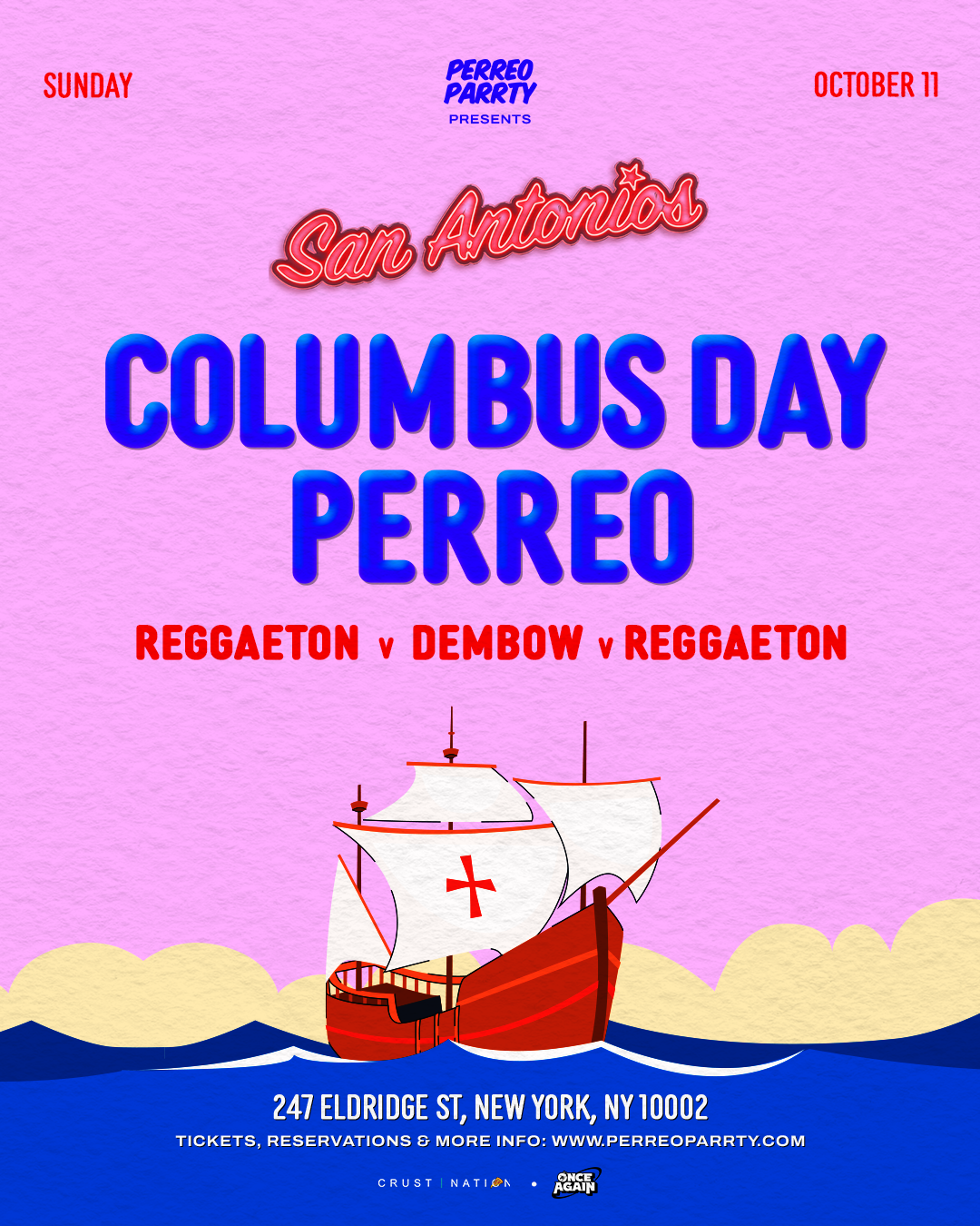 Colombus Day Perreo at San Antonios #1 Reggaeton Cocktail Bar