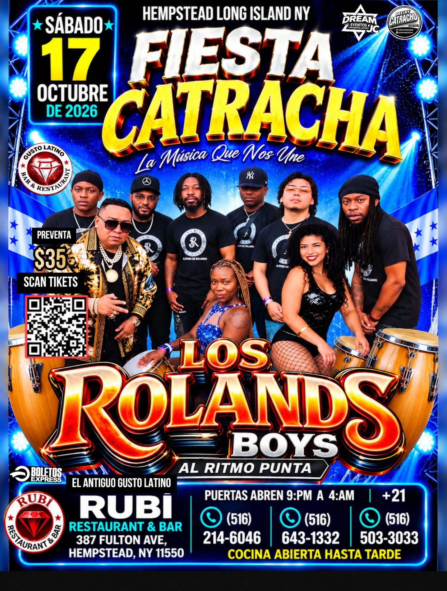 Buy tickets for Fiesta Catracha con Los Rolands 🎥 Boys / Hempstead Long island NY Fiesta Catracha con Los Rolands 🎥 Boys / Hempstead Long island NY